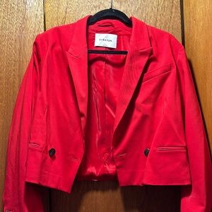 Red Crop Blazer